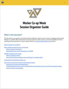 Worker Co-op Week Session Organizer Guide in English Click to open 